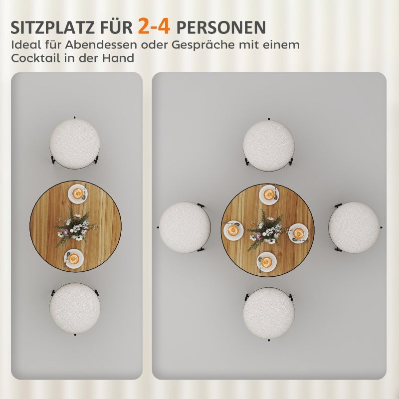 Dining Table, Round Modern Ø70 cm 4-Person, Oak