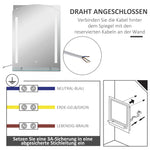 Kleankin Bathroom Mirror, LED, Touch Switch, Aluminum