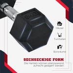 Hexagon Dumbbells, 2x6 KG, Cast Iron, Black