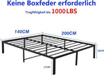 Metal Bed Frame 140x200 cm - Sturdy Platform Bed, Metal