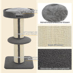 Cat Scratching Post, Sturdy with Platform, Sisal, Grey