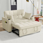 Folding Sofa Bed, Multifunctional with Cup Holder & Pillow, for Living Room, Bedroom, Home Theater