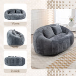Bean Bag Sofa Chair, High Back Lounger for Adults/Kids, Indoor/Outdoor - Gray Chenille