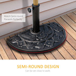 Semi-circular Parasol Base 50x31x32cm Stable Resin/Stainless Steel Bronze