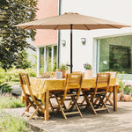 Garden Parasol 300x245cm Double Crank 8-Ribs Waterproof Fabric Khaki