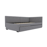 Daybed with Rollaway Bed, 90x200cm Single Sofa Bed and Lattenrost, Grey Velvet