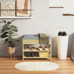Shoe Bench, 2-Tier with Drawer, Bamboo Natural