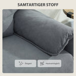 2-Seater Sofa Thick Cushions - Velvet Gray