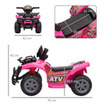 Kids Quad Electric 6V, Forward Function, Music, Pink