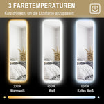 Full-Length Mirror, LED, 3 Light Colors, Transparent