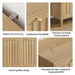 Slanted Laundry Basket with Removable Inner Basket and Bathroom Storage Shelf, Oak Wood Color