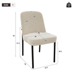 Dining Chairs Set of 4 Thickened Cushions Metal Legs Black Frame - Velvet Beige