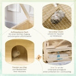Small Animal Cage, Hamster Rodent with Ramp Seesaw, Fir Wood
