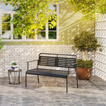 2-Seater Garden Bench, Water-Repellent, 240kg Load, Black