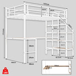 Loft Bed, L-Shaped Desk, Storage & Stairs, Sturdy Frame