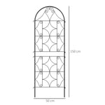 Metal Trellis 2-Piece Set, Rustproof 50x150cm Climbing Aid, Black