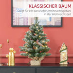 Christmas Tree LED, 60cm, Pine Cones, Red Berries, Stand, Green/White
