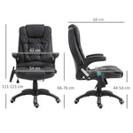 Office Chair, High Back Massage Swivel, Faux Leather Black