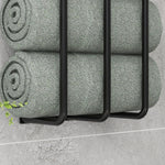Towel Rail Wall Mounted, 6 Large Towel Holder, Metal
