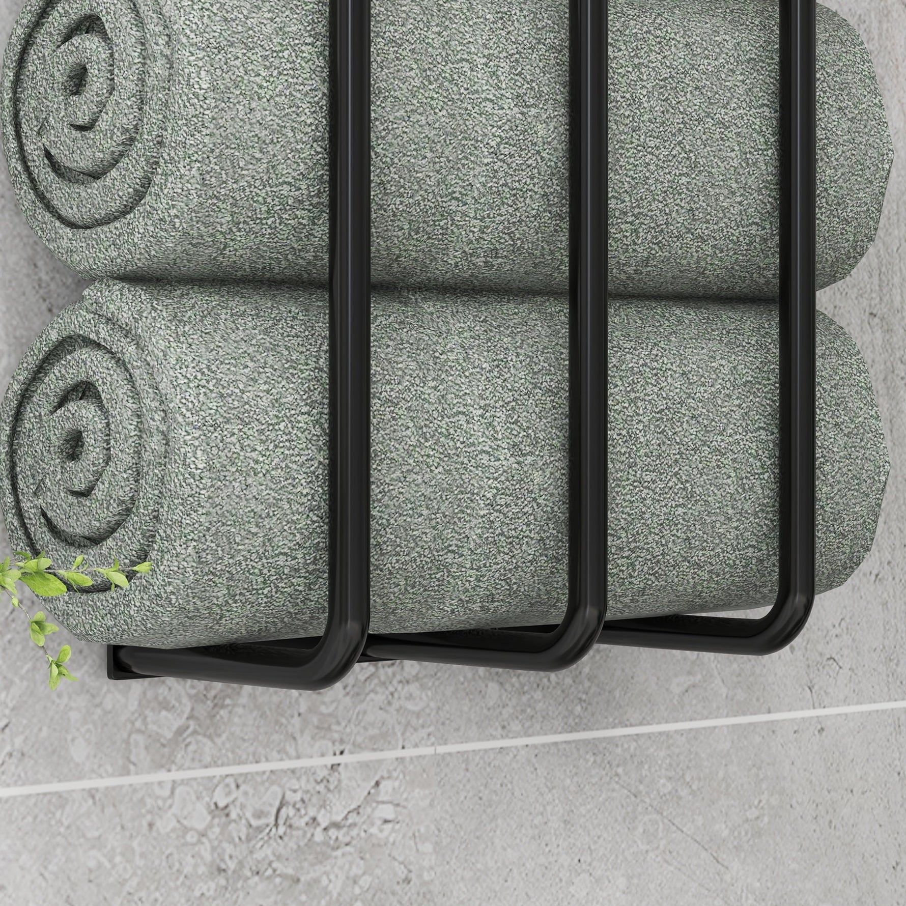 Towel Rail Wall Mounted, 6 Large Towel Holder, Metal