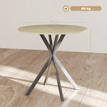 Dining Table, Round Kitchen Table 2 People Industrial Style, Oak