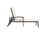 Lounge Patio Chair, Adjustable Reclining Aluminum, Waterproof Beige Cushion
