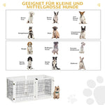 Dog Barrier, Adjustable Safety Gate, Foldable, 6 Panels, Wooden, White