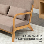 2-Seater Sofa Loveseat, Cushions, Velvet Look, Light Grey