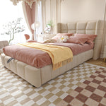 Upholstered Bed with Pneumatic Storage System and Headboard, 90 x 200 cm, Beige Linen