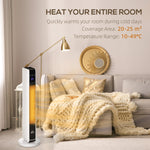 Fan Heater, 2200W Electric with Remote Control, White Black ABS PA