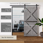 Sliding Door System, Complete Set with Track & Screws, Carbon Steel Black