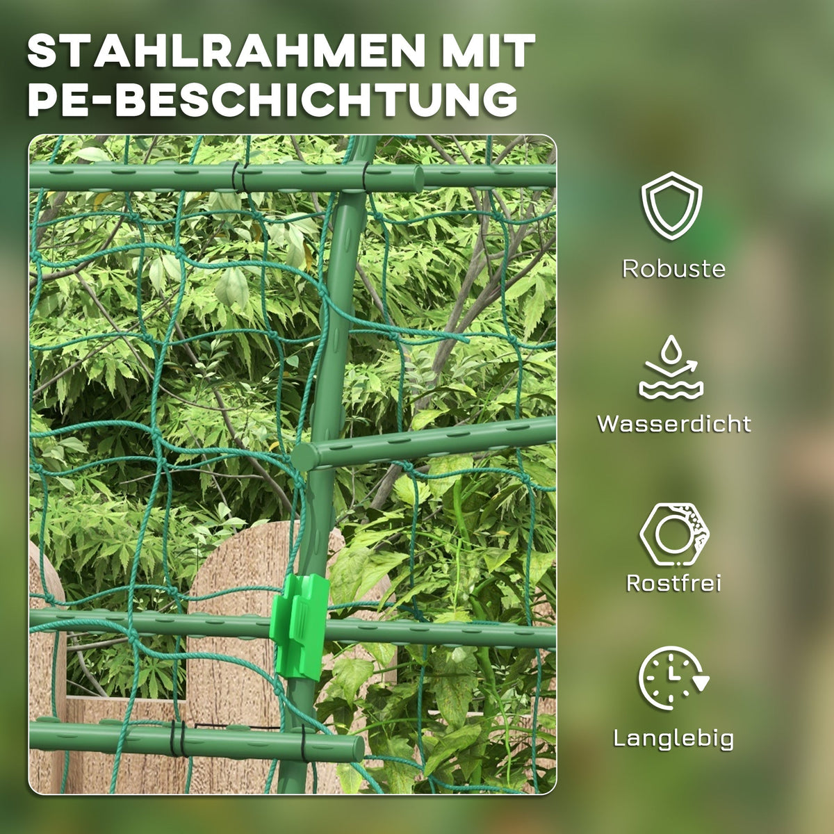 Trellis Adjustable Espalier Plant Frame Net Steel, Green