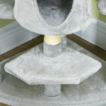 Cat Tree, Large 200 cm XXL with Cat Caves, Hammocks, Light Grey