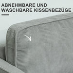 2-Seater Sofa, Small with Armrests Storage Corduroy Light Gray