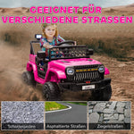 Children's Electric Car, 12V 2 Motors with Remote Control and LED Music, Pink