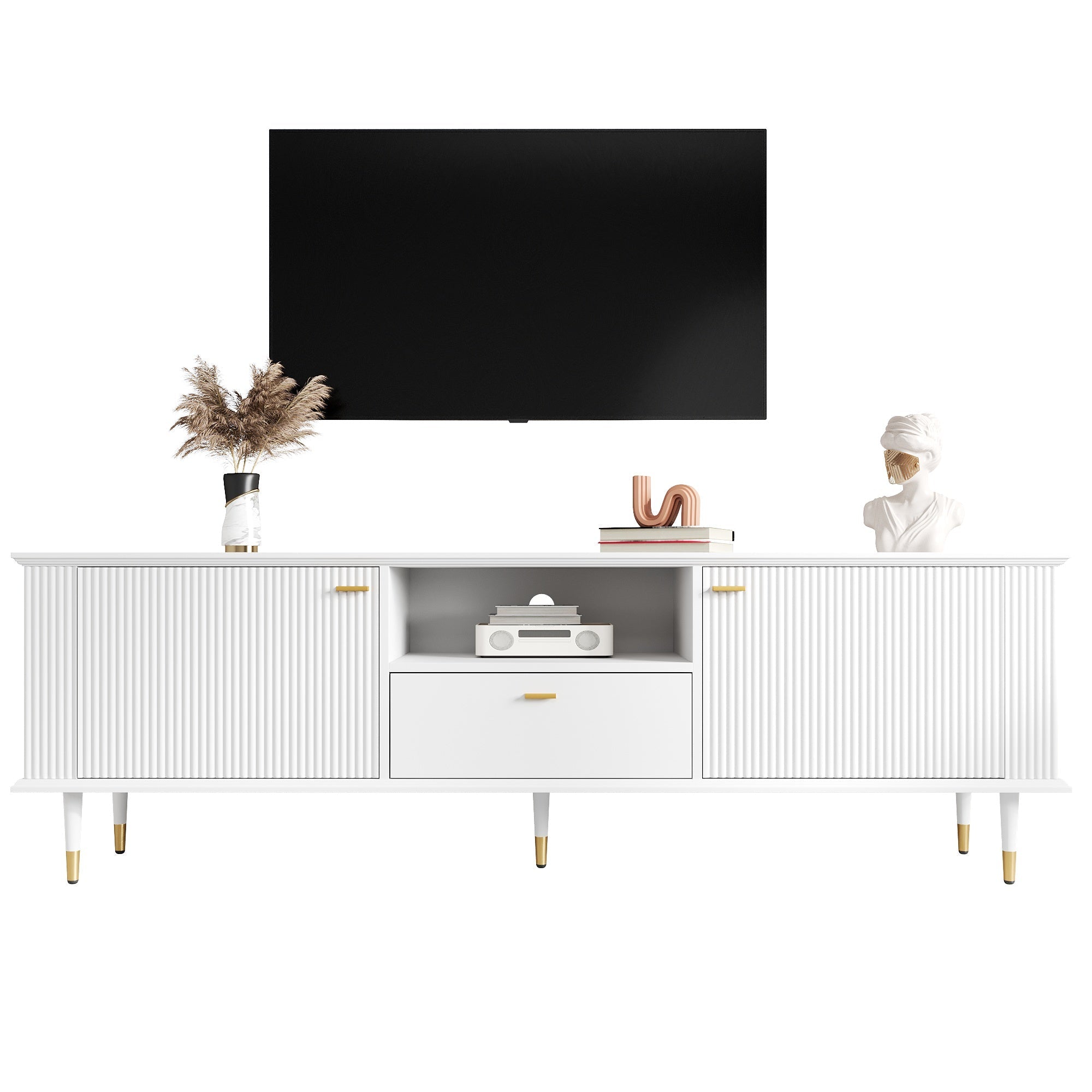TV Stand with Storage and Cable Management