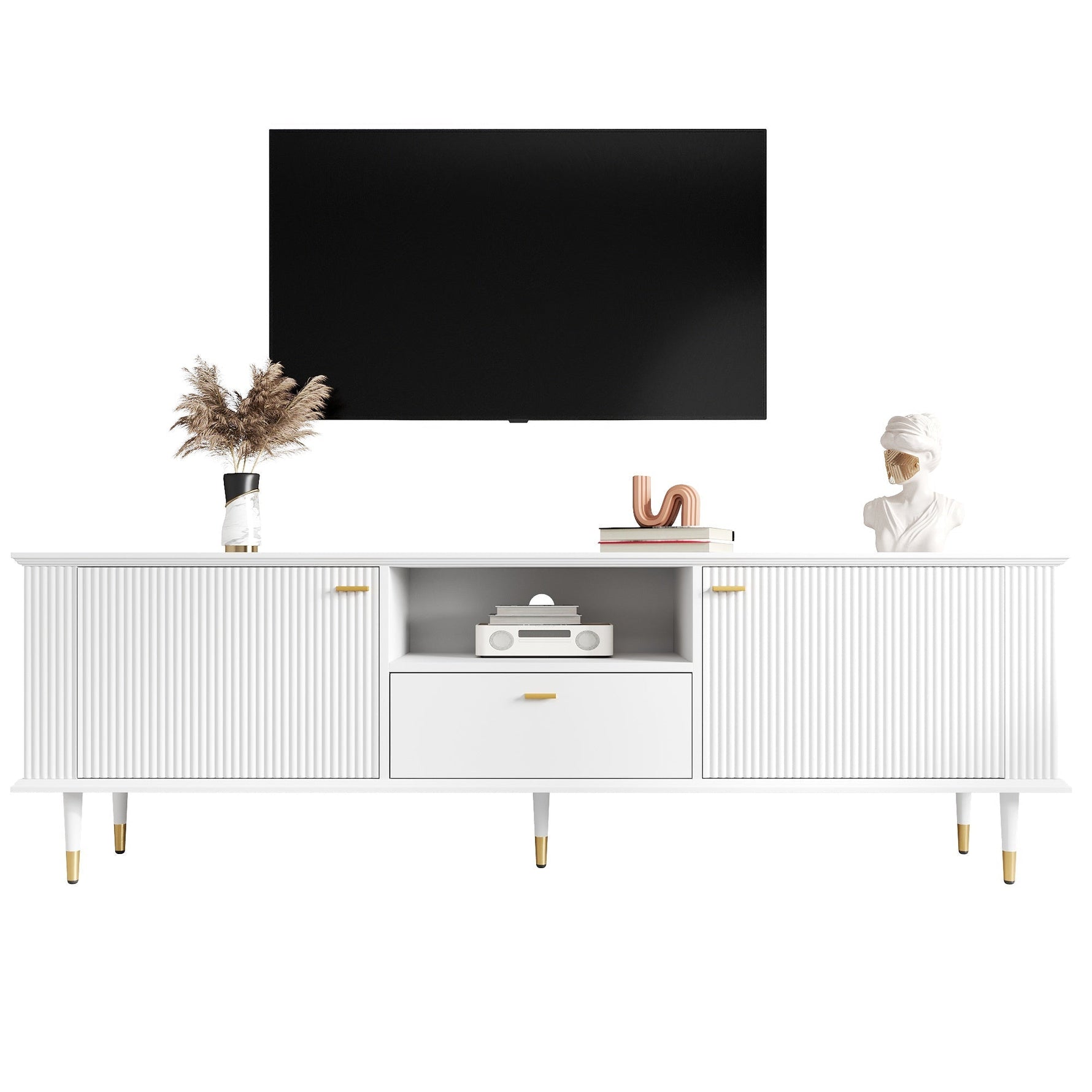 TV Stand with Storage and Cable Management