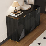 Sideboard with Four Molded Doors and Adjustable Shelves, Metal Handles and Ball-Shaped Legs