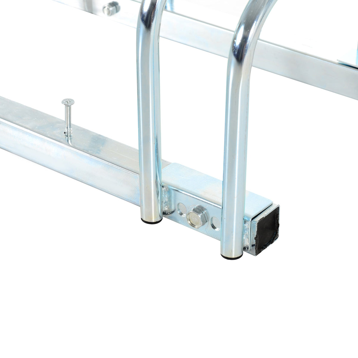 Bicycle Stand, 6 Bikes, Weatherproof, Durable, Steel Silver