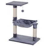 Climbing Tree Cat Tree, Sisal Plush Hammock, Grey Chipboard