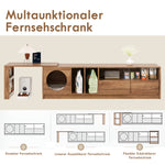 TV Cabinet Coffee Table Set, 2-Piece Rotating Multifunctional Cat Basket, Walnut