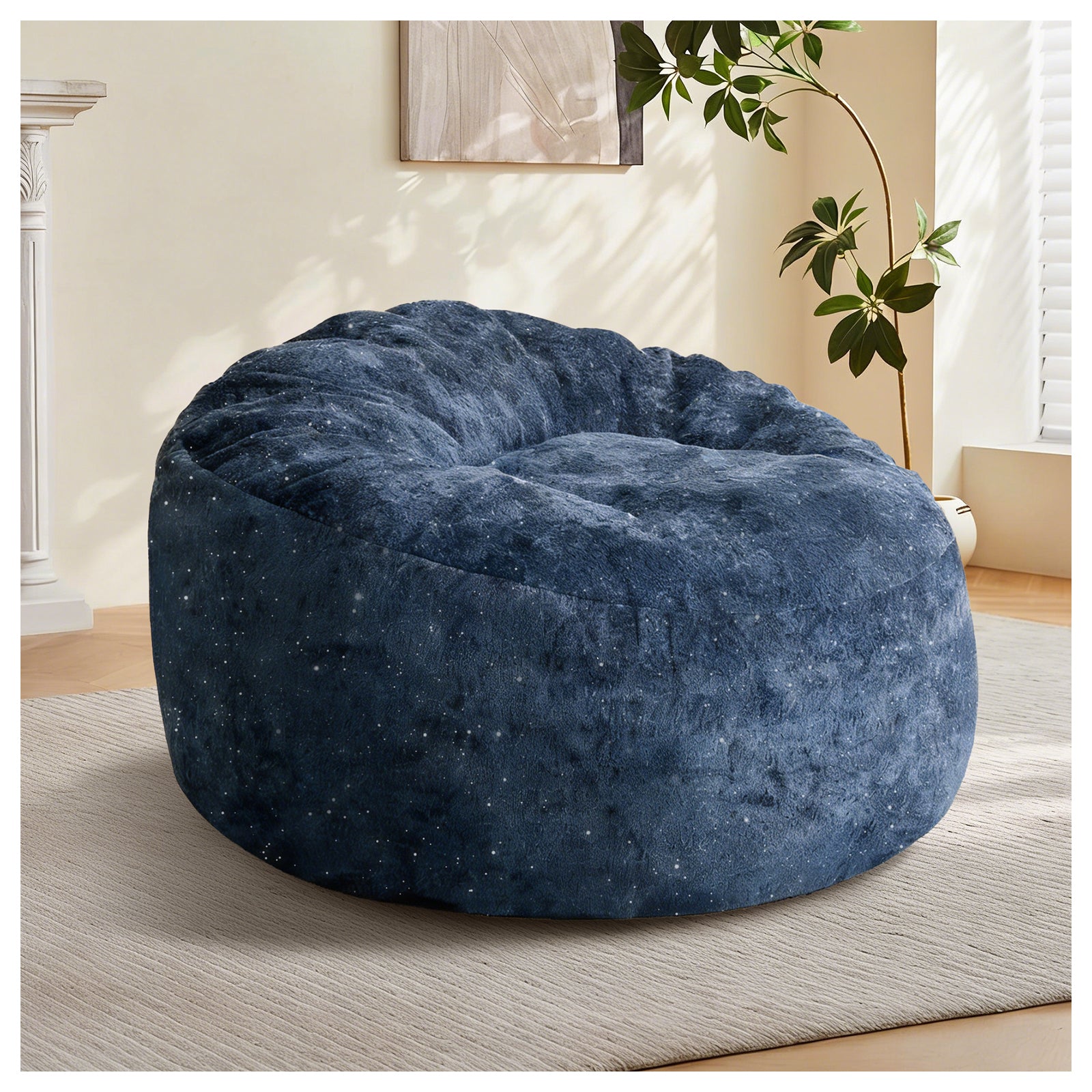 Curved High-Back Bean Bag Chair with Full-Body Contour Support