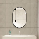 Arch Wall Mirror 60x90 cm HD Copper-Free, Black Aluminum Frame