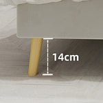 Upholstered Bed, Minimalist Plush Headboard 140x200cm, Beige