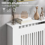 Radiator cover with horizontal slats for living room and bedroom, white