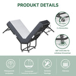 Folding Twin Bed, 190x96cm 9.5cm Memory Foam Mattress, Metal Frame