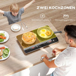 Induction Hob, 2 Plate Portable, 3500W, Black