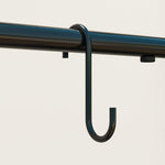 3-Tier Plant Stand, Hanging Rod Hooks 137cm High, Metal Black