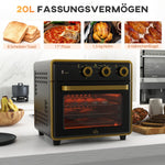 Small Oven 20L 1400W 90-230℃ 1 Hour Timer 3 Shelf Positions Iron Black