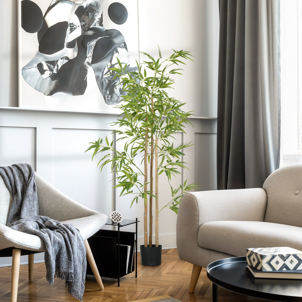Artificial Bamboo Plant, 180cm with 830 Leaves, Green